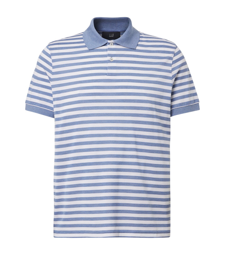 Photo: Dunhill Striped silk and cotton polo shirt