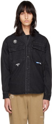 AAPE by A Bathing Ape Black Embossed Shirt