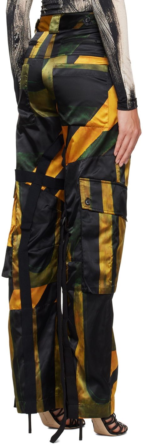 Louisa Ballou Black Printed Cargo Pants