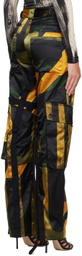 Louisa Ballou Black Printed Cargo Pants