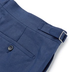 Loro Piana - Slim-Fit Pleated Linen Shorts - Blue