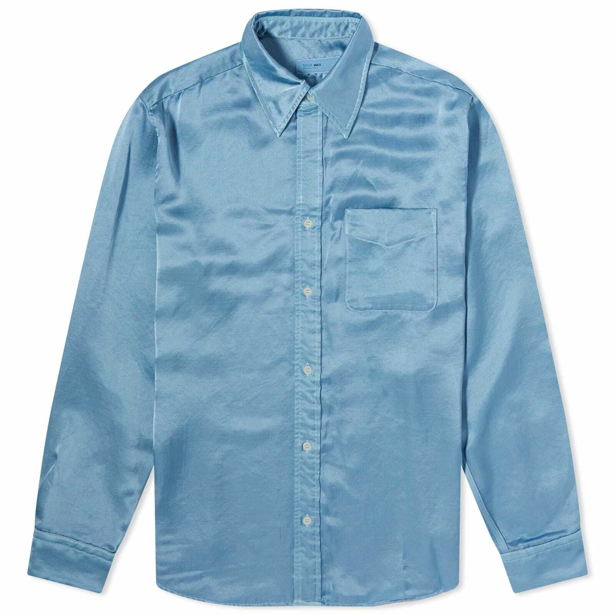 TOGA Women's Satin Shirt in Light Blue Toga Pulla