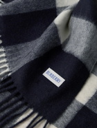 Burberry - Fringed Checked Cashmere Scarf