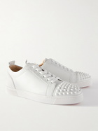 Christian Louboutin - Louis Junior Spikes Cap-Toe Leather Sneakers - White