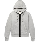 TOM FORD - Oversized Logo-Trimmed Garment-Dyed Fleece-Back Cotton-Jersey Hoodie - Men - Gray