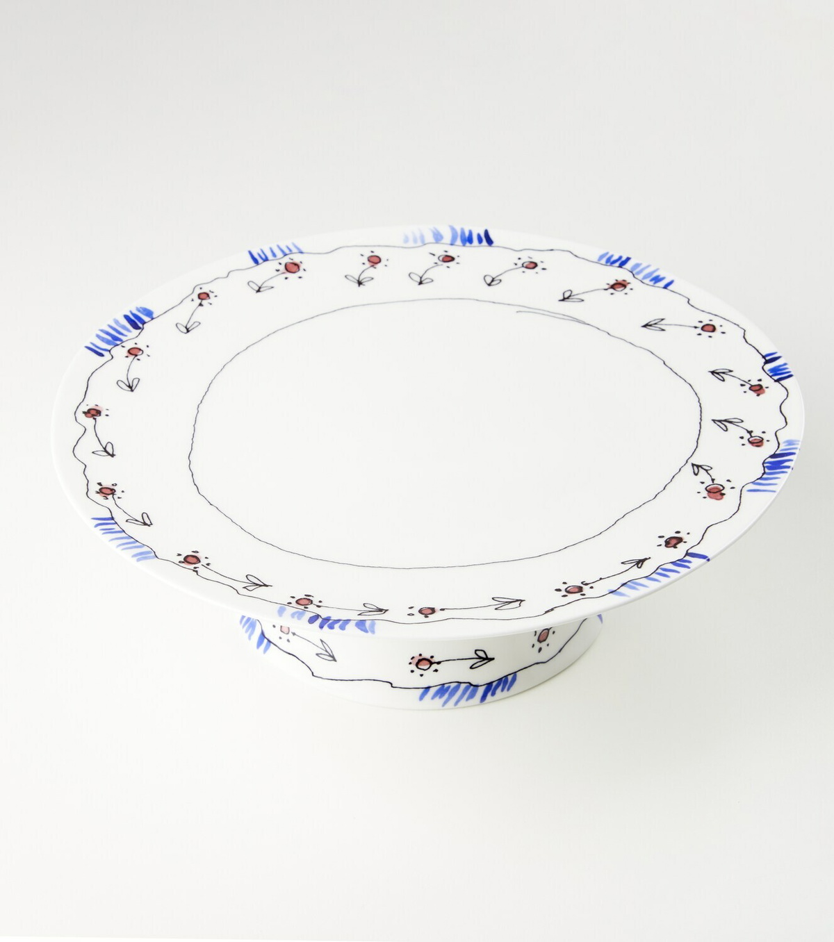 Serax Midnight Flowers Anemone Milk porcelain cake stand by Marni