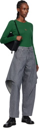 JW Anderson Green Anchor Embroidery Underpinning T-shirt