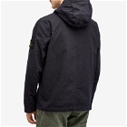 Stone Island Men's Brushed Cotton Canvas Hooded Overshirt in Navy