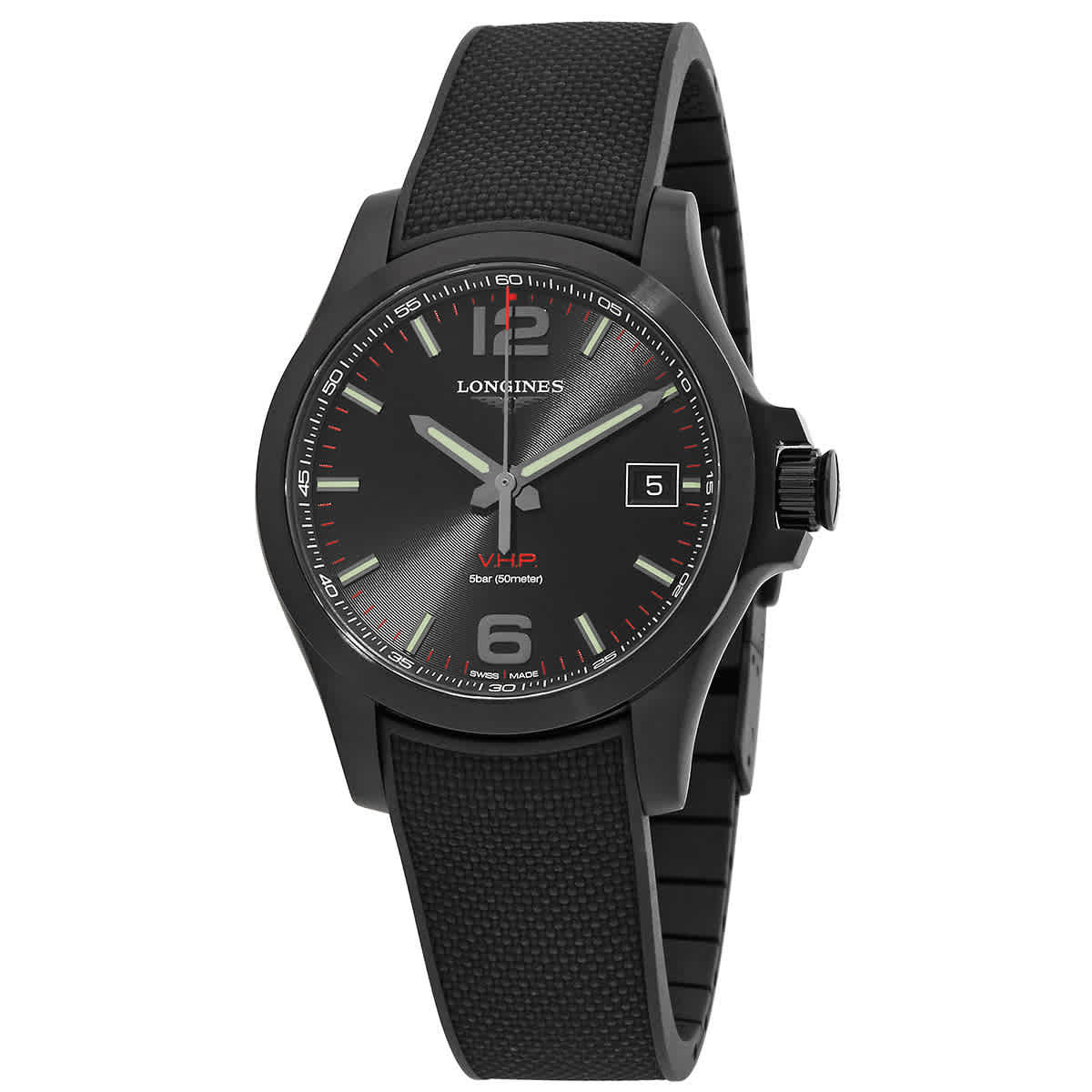 Longines Conquest Quartz Black Dial Mens Watch L3.716.2.56.9