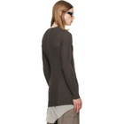 Rick Owens Gray Tower Ribbed Round Neck Sweater