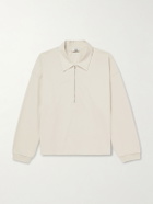 AGOLDE - Darius Cotton-Jersey Half-Zip Polo Shirt - Neutrals