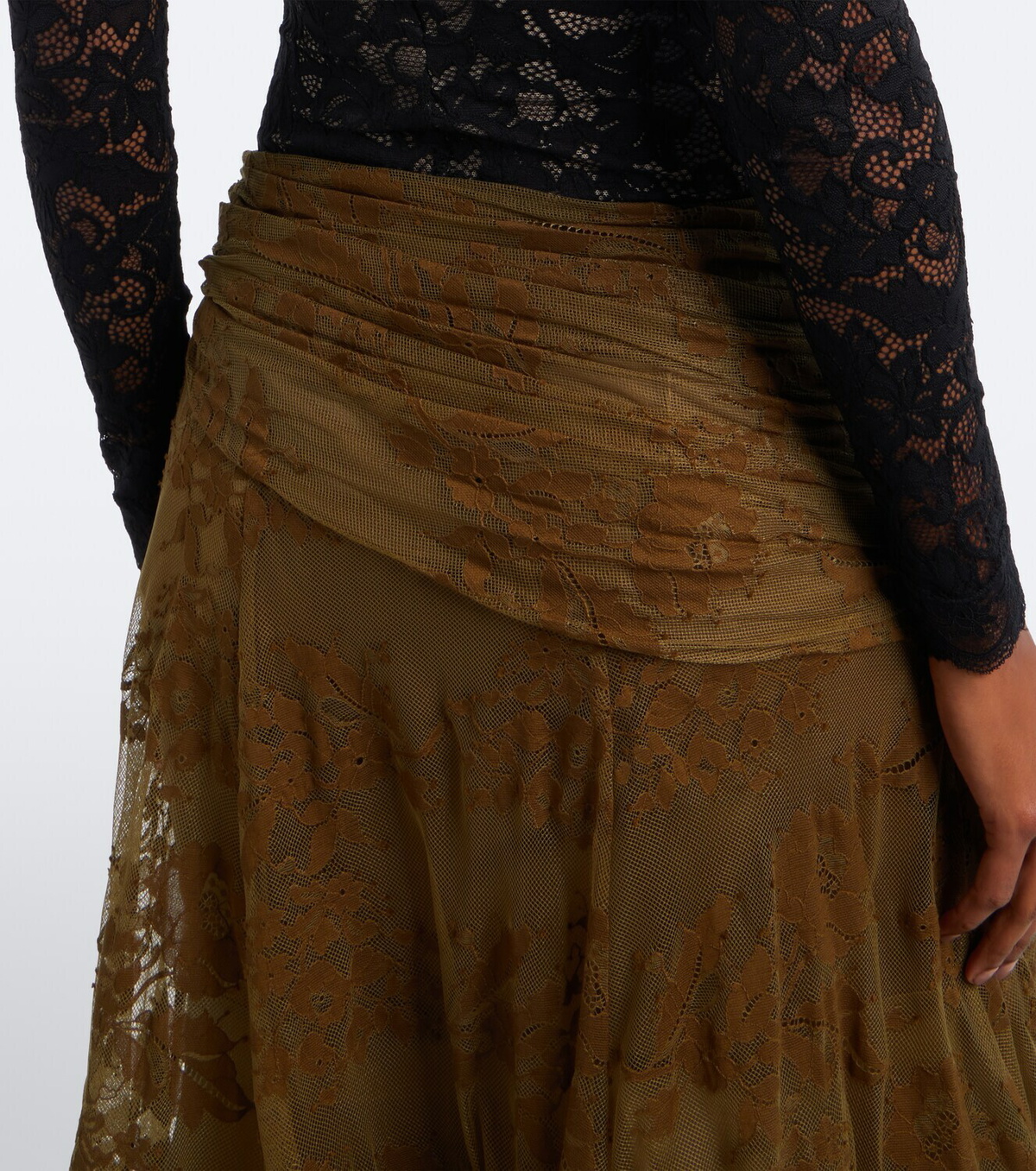 Zimmermann Clash draped lace maxi skirt
