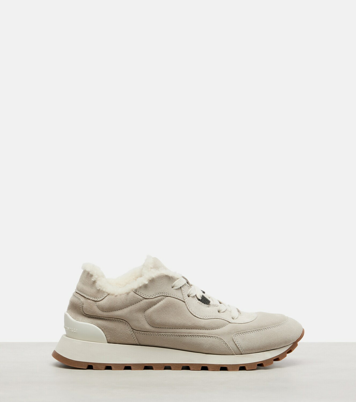 Brunello Cucinelli Shearling-lined suede low-top sneakers