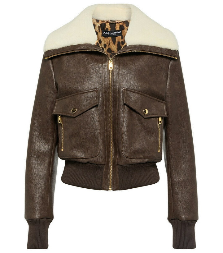 Photo: Dolce&Gabbana Cropped faux leather jacket