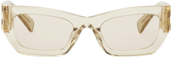 Photo: Miu Miu Eyewear Beige Glimpse Sunglasses