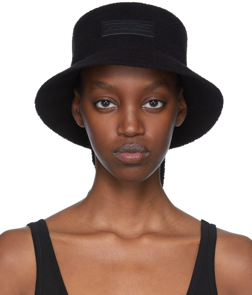 Yohji Yamamoto Black Logo Bucket Hat Yohji Yamamoto