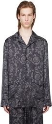 Versace Underwear Black Barocco Pyjama Shirt