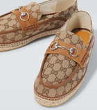 Gucci Horsebit GG Canvas jute-trimmed loafers
