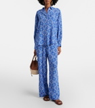Heidi Klein Mykonos printed silk wide-leg pants