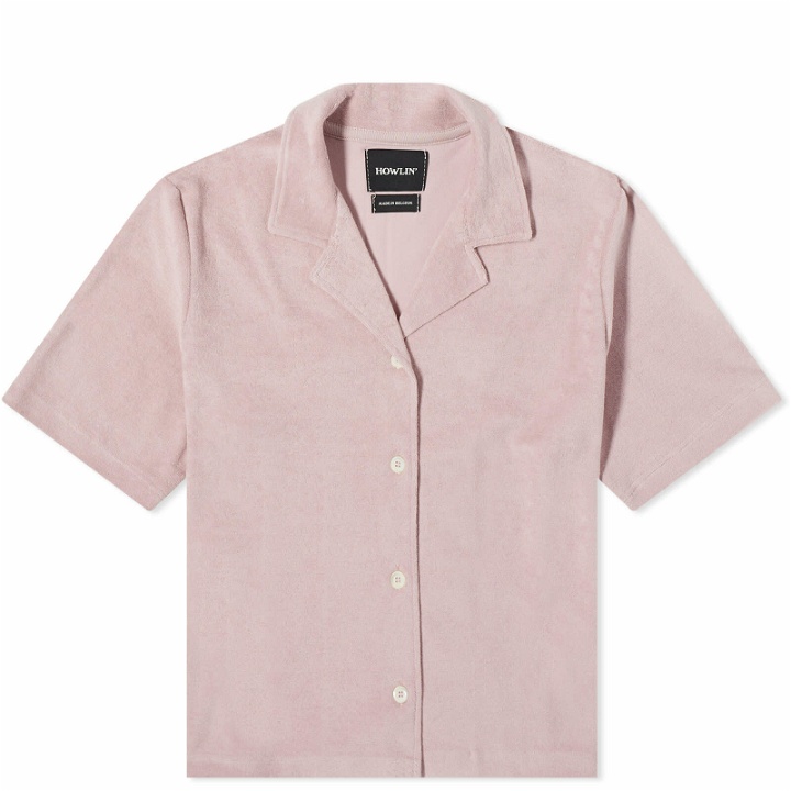Photo: Howlin by Morrison Women's Howlin' Cocktail In Towel For The Girls Short Sleeve Shirt in Cloud Pink