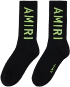 AMIRI Black & Green Stencil Socks
