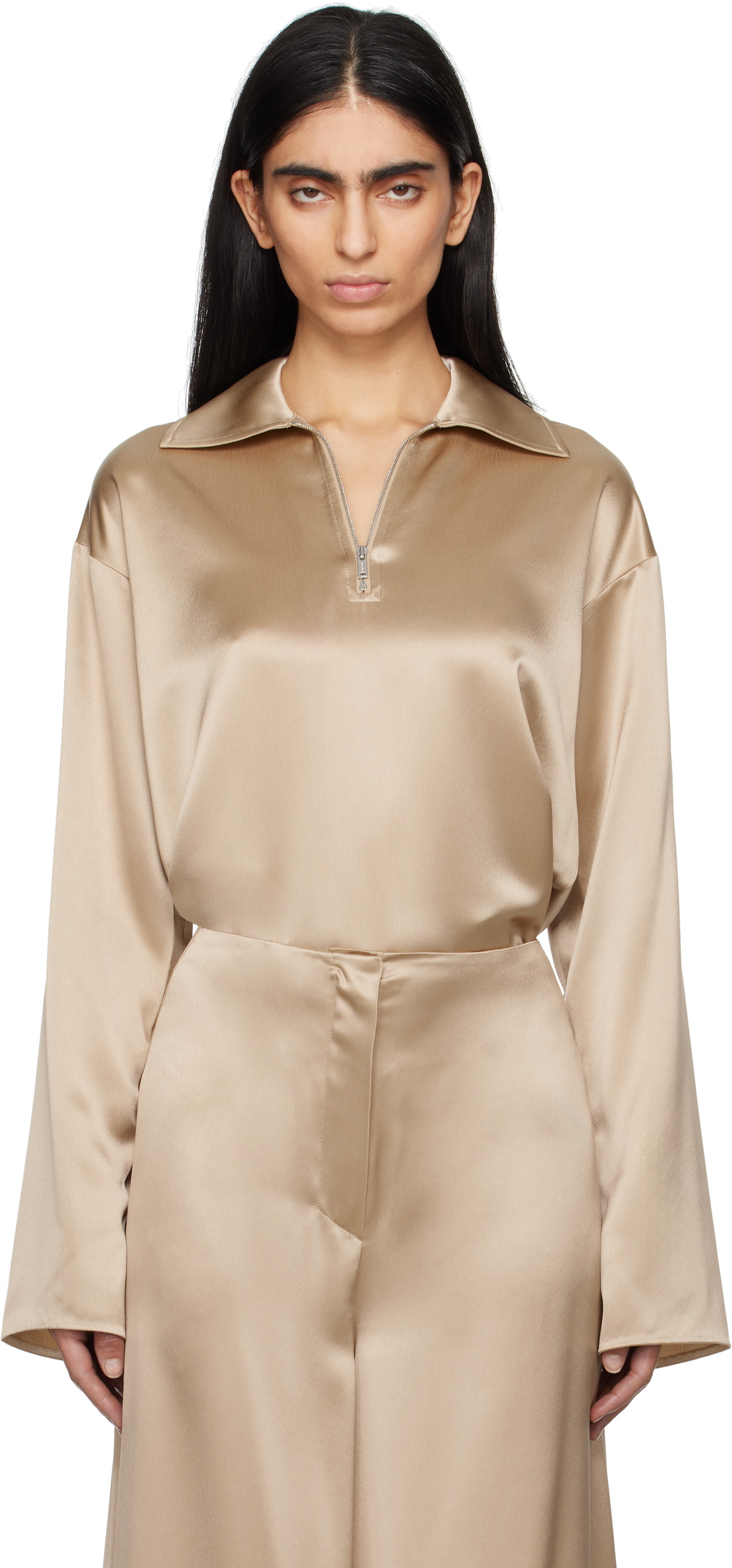 Nanushka Beige Mencia Blouse