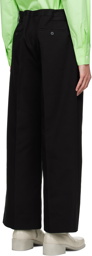 Recto Black Relaxed-Fit Trousers