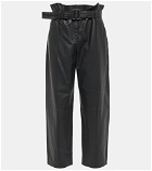 Yves Salomon - High-rise leather paperbag pants