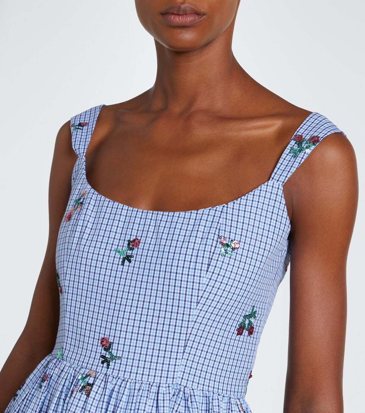 Markarian Nara sequined gingham cotton midi dress