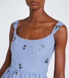 Markarian Nara sequined gingham cotton midi dress