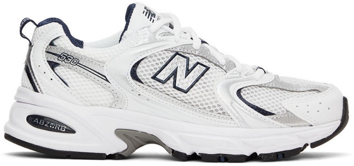 Photo: New Balance White & Navy 530 Sneakers