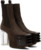 Rick Owens Brown Grill Chelsea Boots