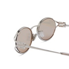 Miu Miu Eyewear Women's 52YS Sunglasses in Silver/Ivory Mirror 