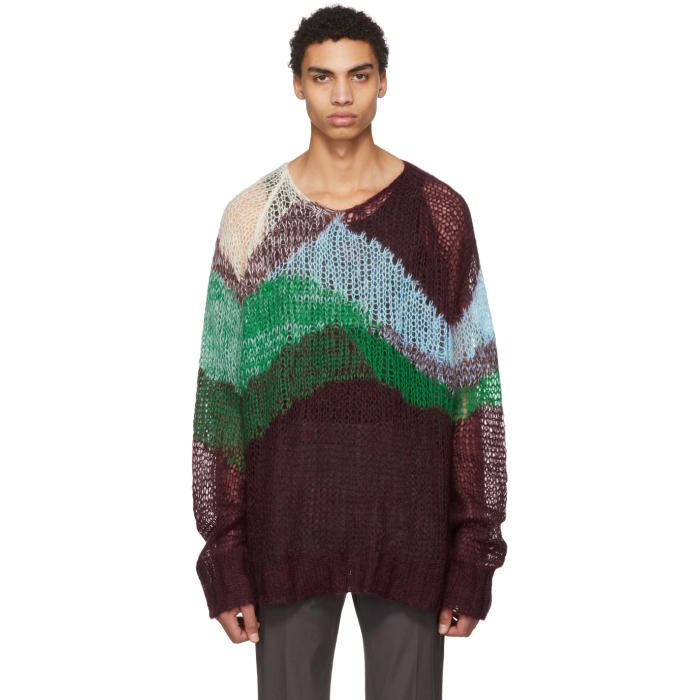 Photo: Jil Sander Multicolor Oversized Mohair Crewneck Sweater