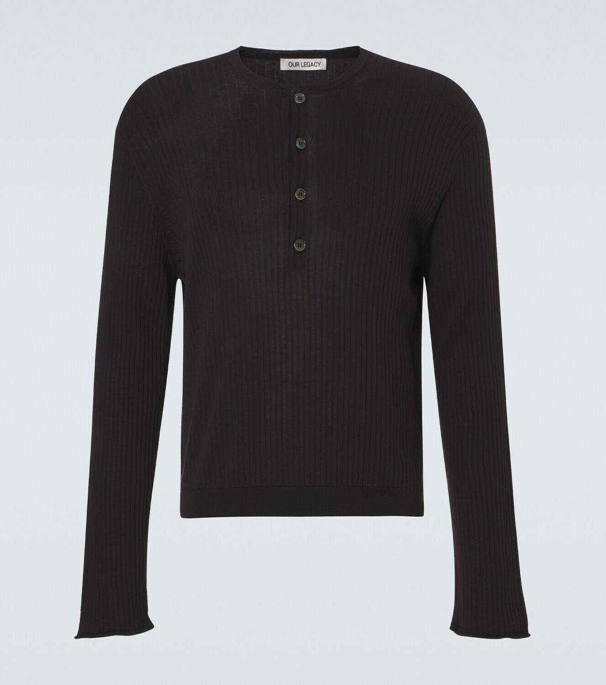 Our Legacy Fine Henley ribbed-knit cotton sweater Our Legacy