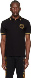 Versace Jeans Couture Black V-Emblem Polo