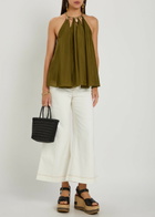 Zimmermann Mohon Charm-effect Silk Blouse Olive