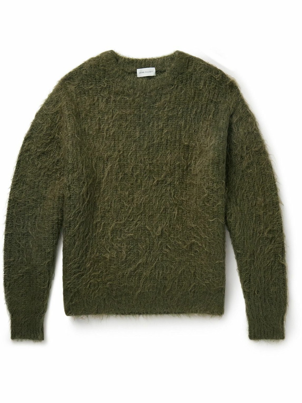 Photo: John Elliott - Brushed Ribbed-Knit Sweater - Green