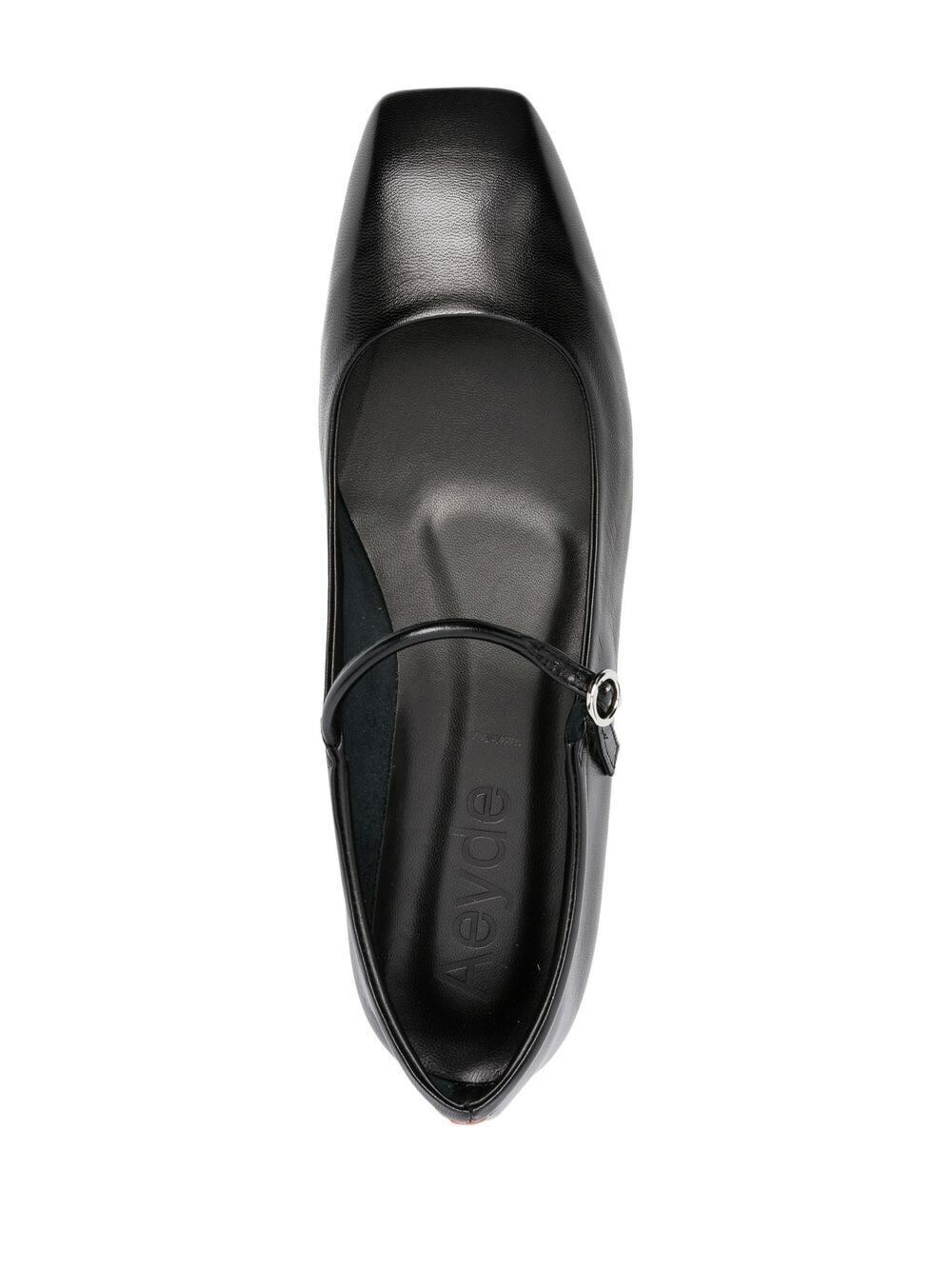 Aeyde Uma Nappa Leather Ballerinas in Black