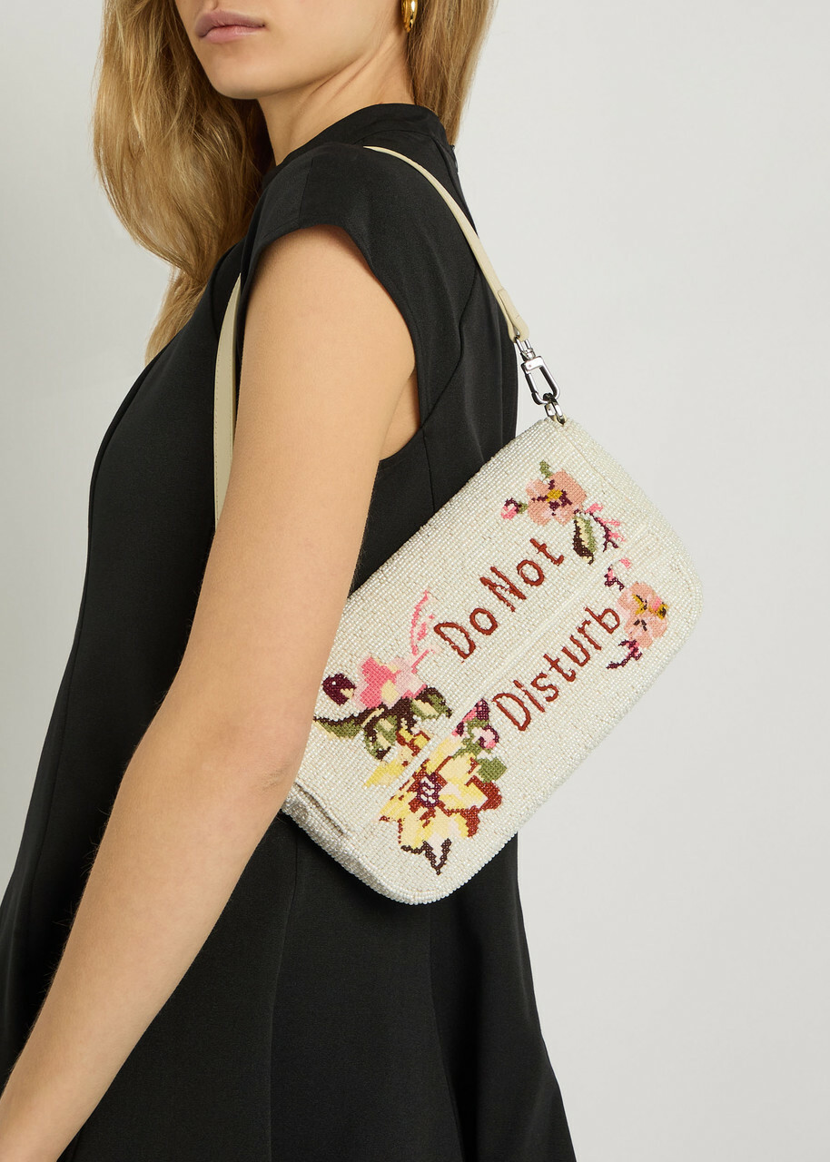 Staud Timmy Embroidered Beaded Shoulder bag - Pink - One Size