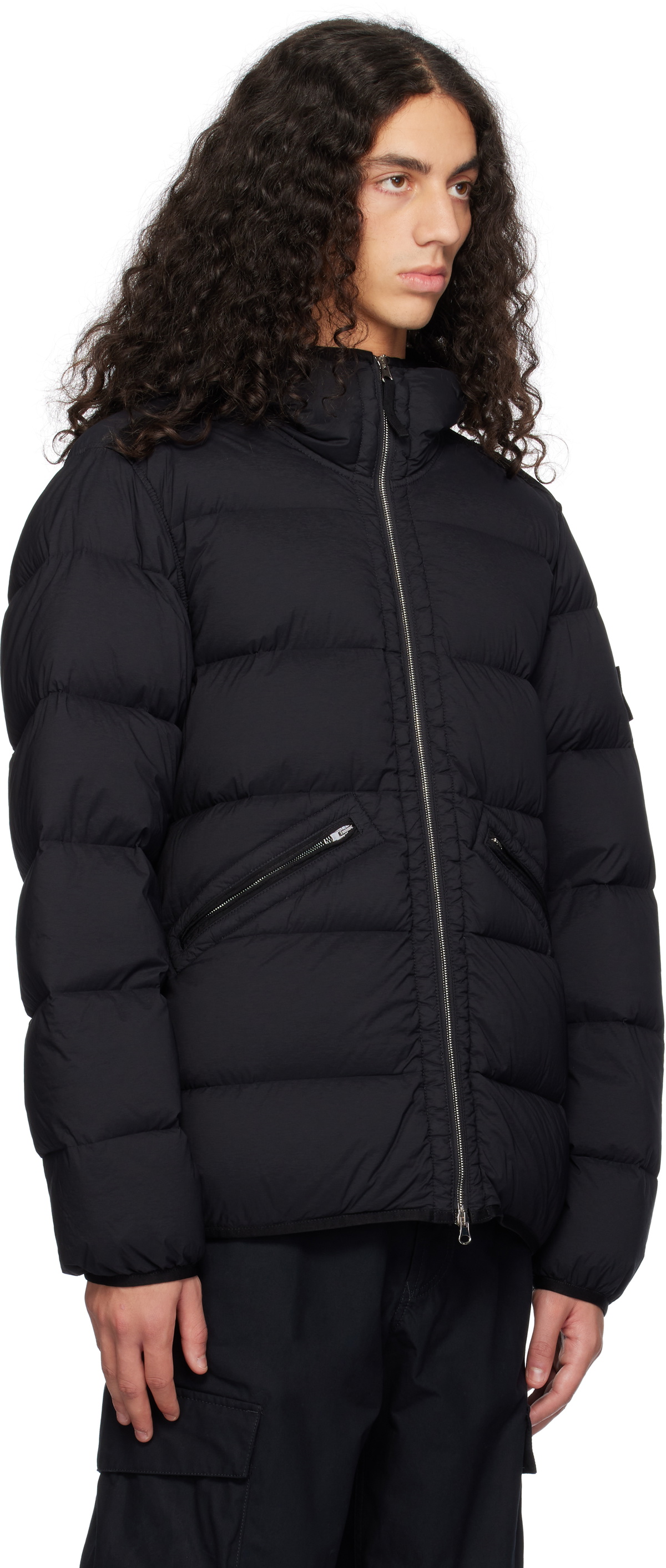 Stone Island Black Seamless Tunnel Nylon Down Jacket Stone Island