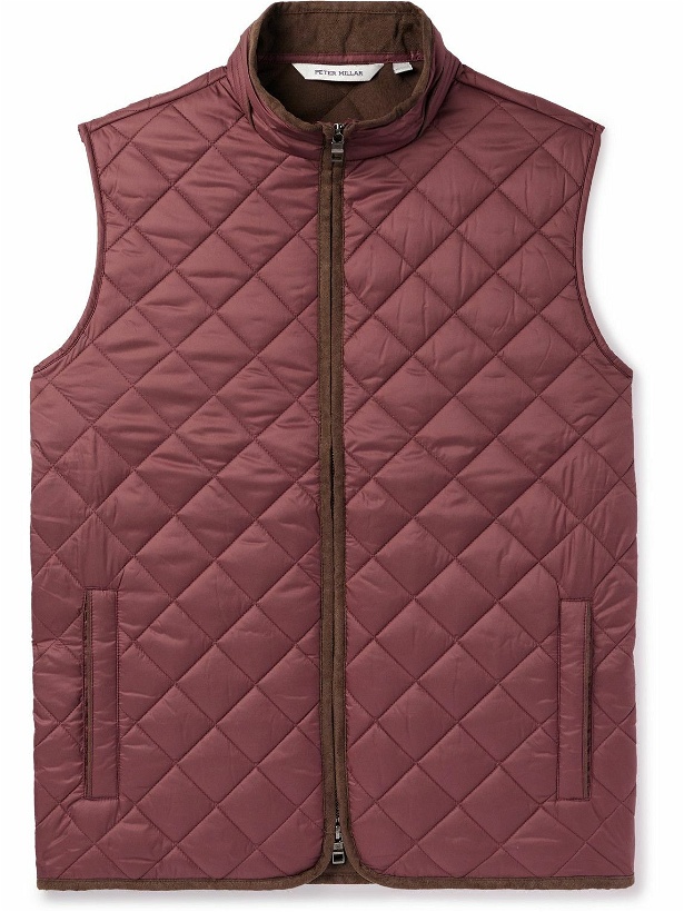 Photo: Peter Millar - Essex Fleece-Trimmed Quilted Padded Shell Gilet - Burgundy