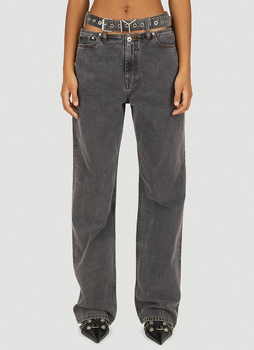 Y Belt Jeans in Grey Y/Project