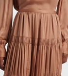 Ulla Johnson Gaelle tiered silk satin maxi skirt