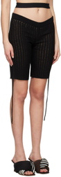 ANDREĀDAMO Black Floating Rib Shorts