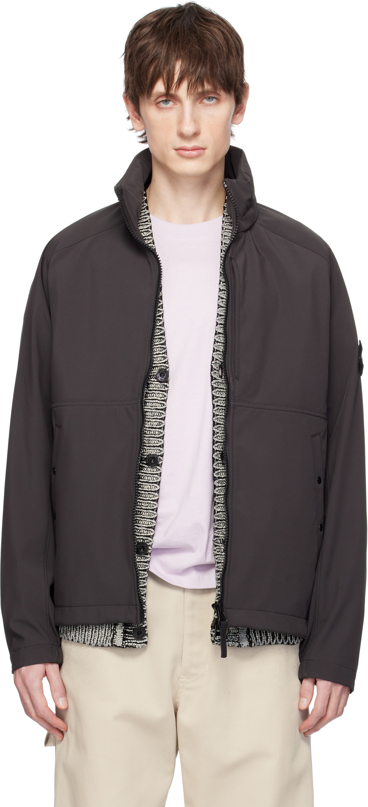 Stone Island Gray 4100010 Light Soft Shell-R Jacket Stone Island