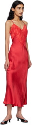 GUIZIO Red Nova Slip Maxi Dress