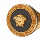 Versace Men's Medusa Head Signet Ring in Black/Gold