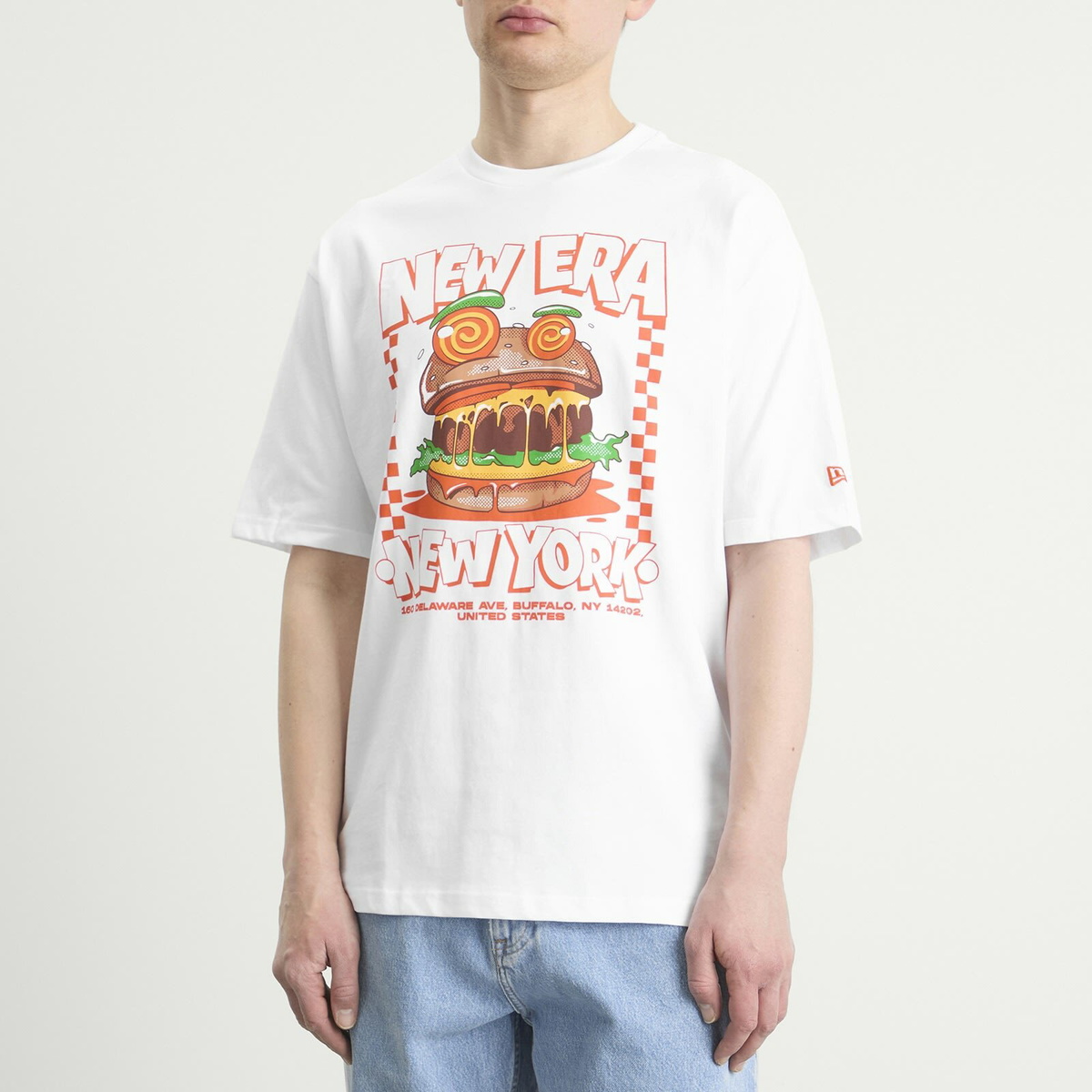 New Era Men's Burger Graphic T-Shirt in White