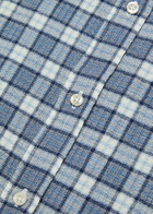 Officine Générale Arsene Checked Waffle Stretch-cotton Shirt Blue